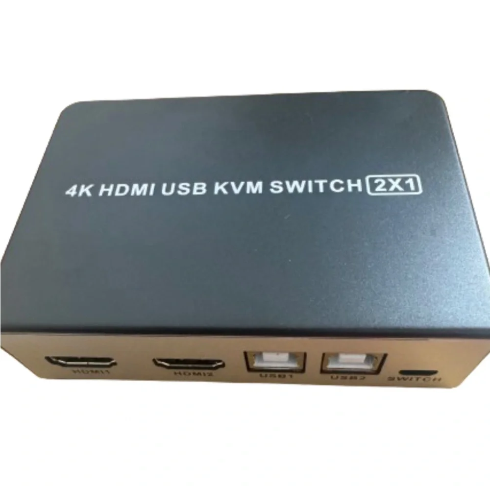 4K 2X1 HDMI USB KVM Switch 2 Port HDMI KVM Selector for 2 Computer Sharing New